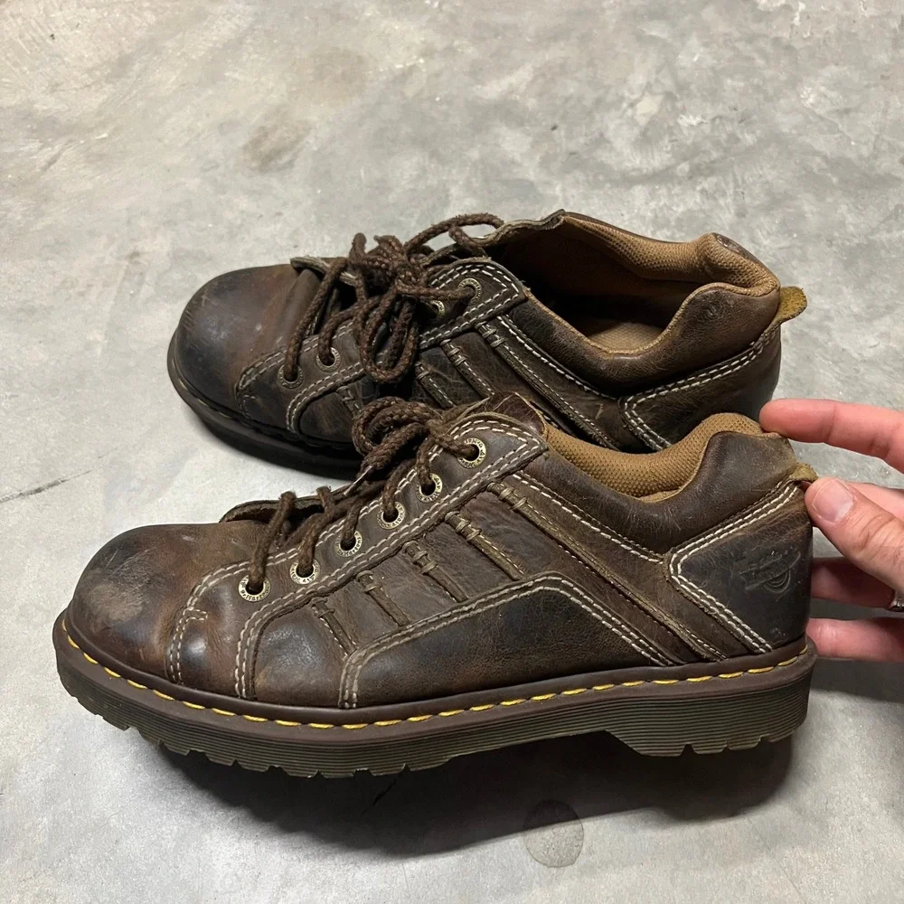 Dr. Martens Keith Mens Brown Leather Low Top Shoes AW004 Size 11 US 10 UK
